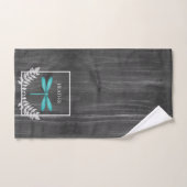 Blauwgroen Dragonfly Rustic Personalized Bath Towe Bad Handdoek (Handdoek)