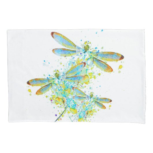 Blauwgroen Dragonfly-spier Kussensloop (Voorkant)
