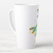 Blauwgroen Dragonfly-spier Latte Mok (Linkerhoek)
