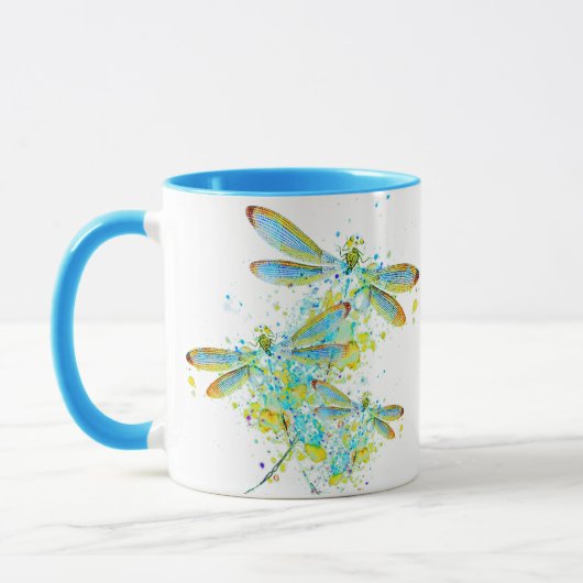 Blauwgroen Dragonfly-spier Mok (Links)