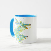 Blauwgroen Dragonfly-spier Mok (Voorkant links)