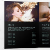 Blauwgroen drieledige brochure met glitter drieluik kaart (Binnenzijde eerst)