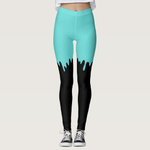 Blauwgroen druipend slijm leggings