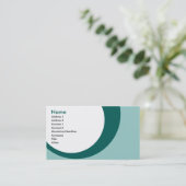 blauwgroen druppels : tweezijdig : visitekaartje (Staand voorkant)