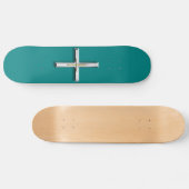 Blauwgroen dubbel cross skateboard (Horizontaal)