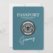 Blauwgroen Duits paspoort Bewaar de datum Save The Date (Voorkant)