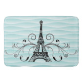 Blauwgroen Eiffel Towel Flourish Bath Mat (Voorkant)