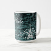 Blauwgroen Eiffel Tower Grunge Coffee-Mok Koffiemok (Voorkant rechts)