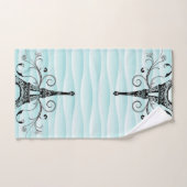 Blauwgroen Eiffelhanddoekdoekset Bad Handdoek (Handdoek)