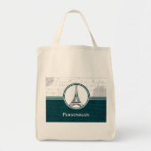 Blauwgroen Eiffeltoren Tote Bag (Voorkant)
