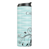 Blauwgroen Eiffeltoren Vlaanderen thermische getum Thermosbeker (Gedraaid links)