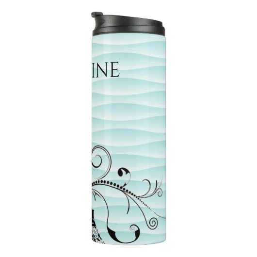 Blauwgroen Eiffeltoren Vlaanderen thermische getum Thermosbeker (Geroteerd rechts)