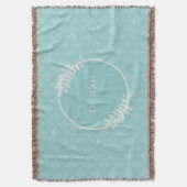 Blauwgroen Elegant Damask - Aangepaste trommel Deken (Voorkant Verticaal)