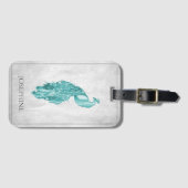 Blauwgroen Elegant Peacock Bagagelabel (Voorkant (horizontaal))