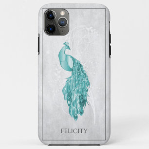 Blauwgroen Elegant Peacock Hoesje-Mate iPhone Case