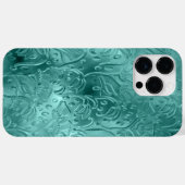 BLAUWGROEN EMBOSSED METALLIC LOOK ORNAMATION Case-Mate iPhone CASE (Achterkant (horizontaal))