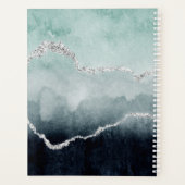 Blauwgroen, Emerald, Navy en Silver Geode Agate We Planner (Achterkant)