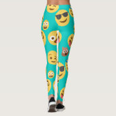Blauwgroen Emojis Patterned Leggings (Achterkant)