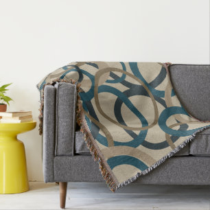 Blauwgroen en aanraakcirkels deken