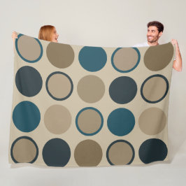 Blauwgroen en aanraakcirkels fleece deken