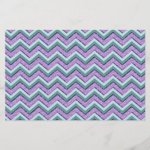 Blauwgroen en Amethist ZigZag Briefpapier
