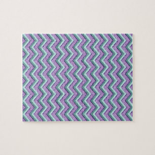 Blauwgroen en Amethist ZigZag Legpuzzel