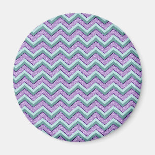 Blauwgroen en Amethist ZigZag Magneet