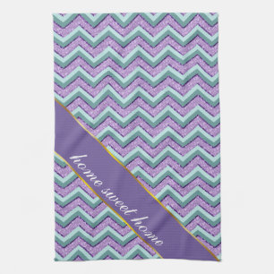 Blauwgroen en Amethist ZigZag Theedoek