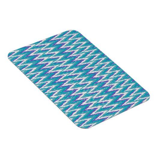Blauwgroen en Amethyst iKat ZigZag patroon Magneet (Rechterzijde)