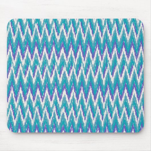 Blauwgroen en Amethyst iKat ZigZag patroon Muismat (Voorkant)