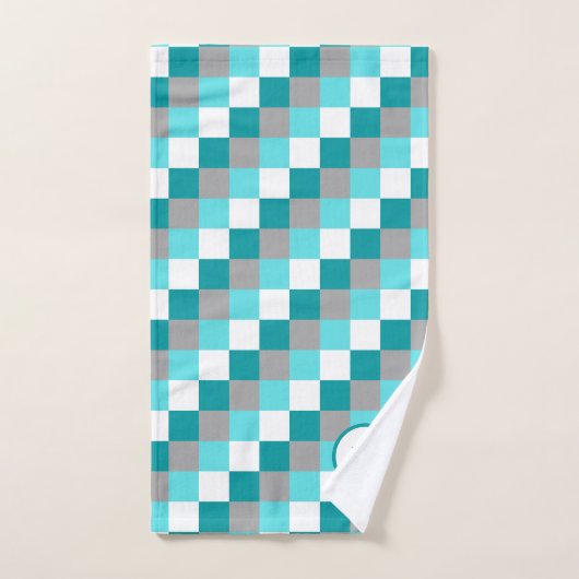 Blauwgroen en Aqua Gecontroleerd overeenkomend mon Bad Handdoek (Handdoek)