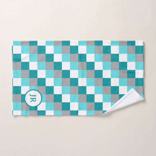 Blauwgroen en Aqua Gecontroleerd overeenkomend mon Bad Handdoek (Handdoek)