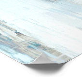 blauwgroen en beige Abstracte kunst Poster (Hoek)