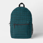 Blauwgroen en Black Weave Design Backbacks Bedrukte Rugzak (Voorkant)
