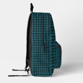 Blauwgroen en Black Weave Design Backbacks Bedrukte Rugzak (Links)