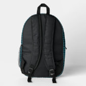 Blauwgroen en Black Weave Design Backbacks Bedrukte Rugzak (Achterkant)