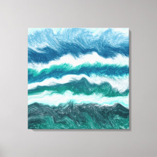Blauwgroen en blauwe golven van de Turquoise Water Canvas Afdruk