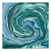 Blauwgroen en blauwe Turquoise Water Ocean Swirls Perfect Poster (Voorkant)