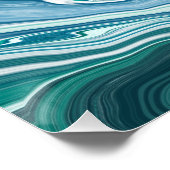 Blauwgroen en blauwe Turquoise Water Ocean Swirls Perfect Poster (Hoek)