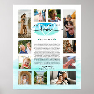 blauwgroen en blauwe waterverf 40 redenen waarom w poster