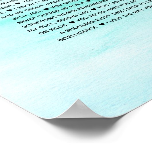 blauwgroen en blauwe waterverf 40 redenen waarom w poster (Hoek)