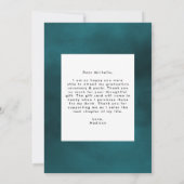 Blauwgroen en blauwe Waterverf Kristallen Foto-Afs Bedankkaart (Achterkant)