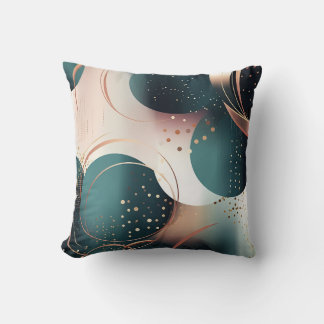 Blauwgroen en blush roze abstract modern design kussen