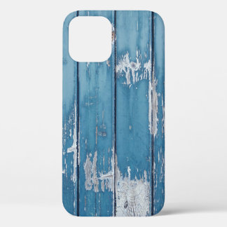 Blauwgroen en bruin houten plaat iPhone 12 hoesje
