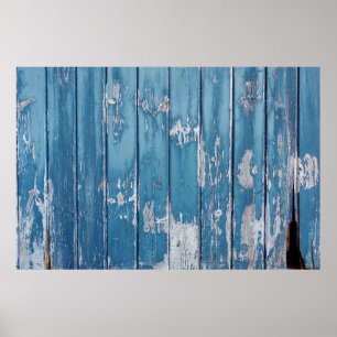 Blauwgroen en bruin houten plaat poster