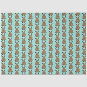 Blauwgroen en bruin paashaas tissuepapier