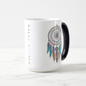  Blauwgroen en bruine Dreamcatcher | Zoete dromen Magische Mok (Voorkant rechts)