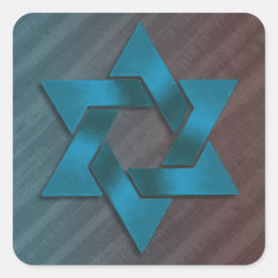 Blauwgroen en bruine ster van David Vierkante Sticker