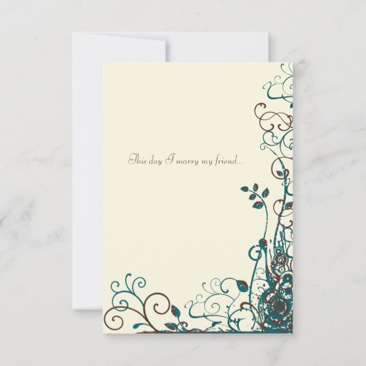 Blauwgroen en bruine zwevende ridnen RSVP (Achterkant)