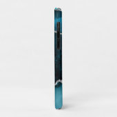 Blauwgroen en Faux Silver Glitter Marble Agate Case-Mate iPhone Case (Achterkant/links)